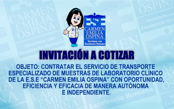Invitacion cotizar Transporte de Muestras